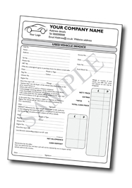 Personalised Used Car Invoice